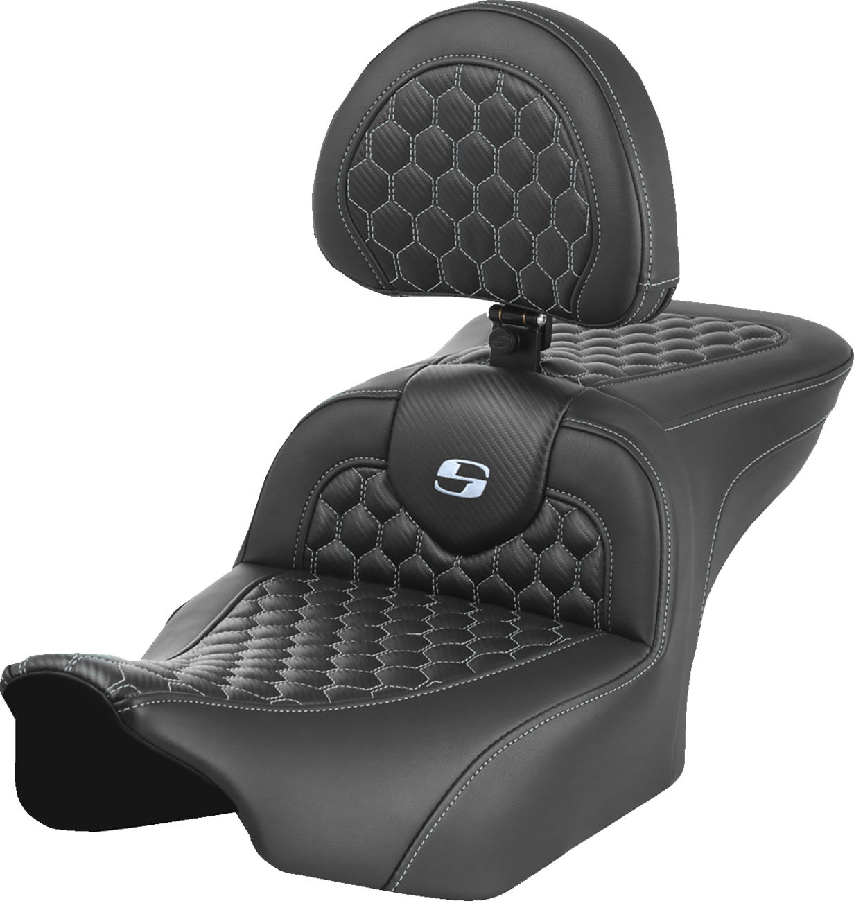 Saddlemen Roadsofa Silver Honeycomb Gel Seat & Backrest 2023-2025 Harley Touring