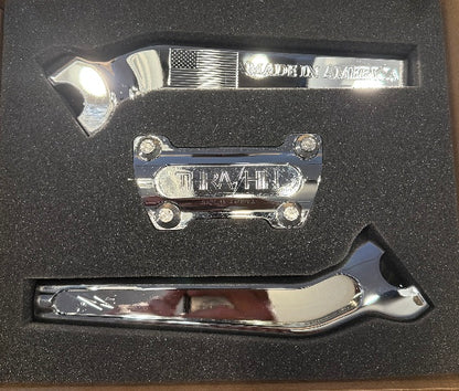Thrashin Supply Chrome 9.5" Pullback Motorcycle Handlebar Risers for Harley