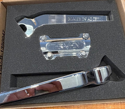 Thrashin Supply Chrome 9.5" Pullback Motorcycle Handlebar Risers for Harley