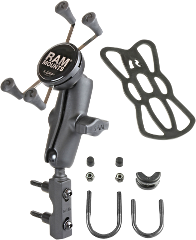 Ram Mount Black Motorcycle 1/2" 1 1/4" Handlebar Phone Cradle Mount Kit Harley