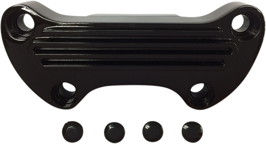 Drag Specialties Black Finned 1" Handlebar Top Clamp for 99-17 Harley Davidson