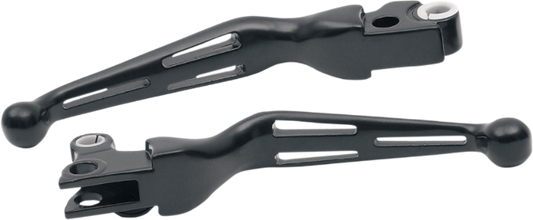 Drag Specialties Black Slotted Clutch & Brake Levers 2008-2016 Harley Touring