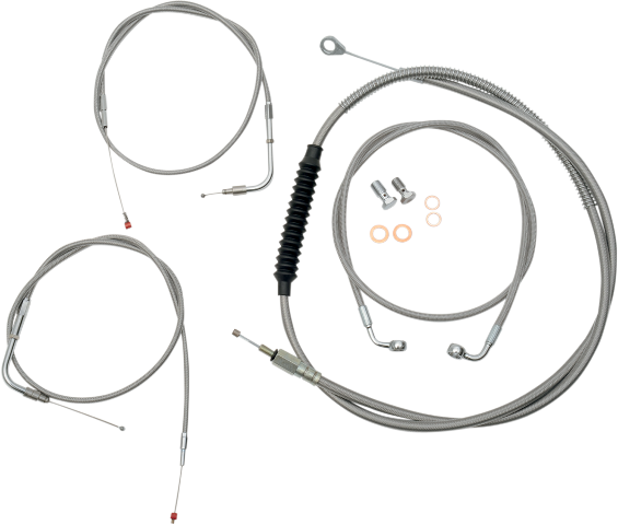 La Choppers Beach Bars Braided Cable Line Kit fits 1996-2006 Harley Softail FLST
