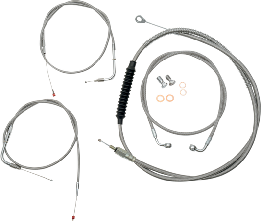 La Choppers Beach Bars Braided Cable Line Kit fits 1996-2006 Harley Softail FLST
