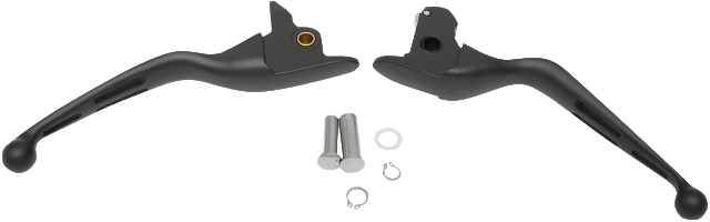 Drag Specialties Slotted Wide Blade Black Lever Set for 2014-2016 Harley Touring