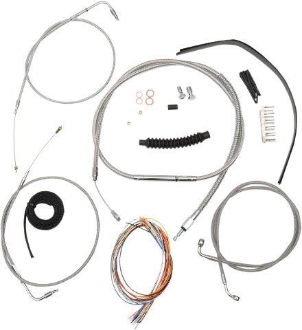 La Choppers 15"-17" Complete Handlebar Cable Kit Non ABS 2007-10 Harley Softail