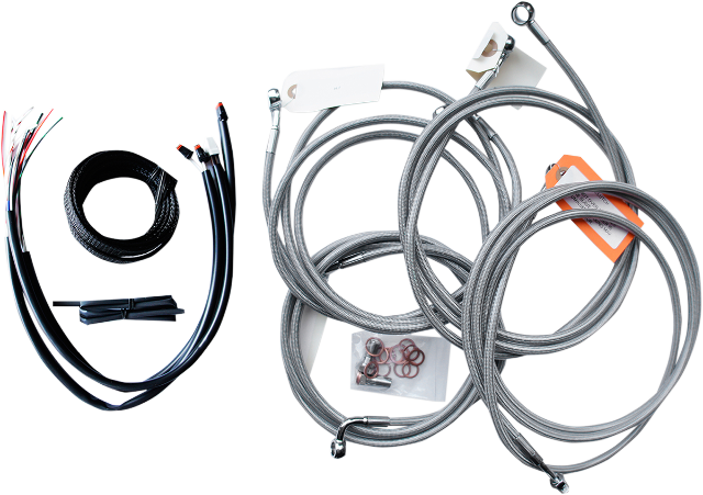 La Choppers ABS Braided 12"-14" Ape Hanger Handlebar Cable Kit 2016 Harley FLHX