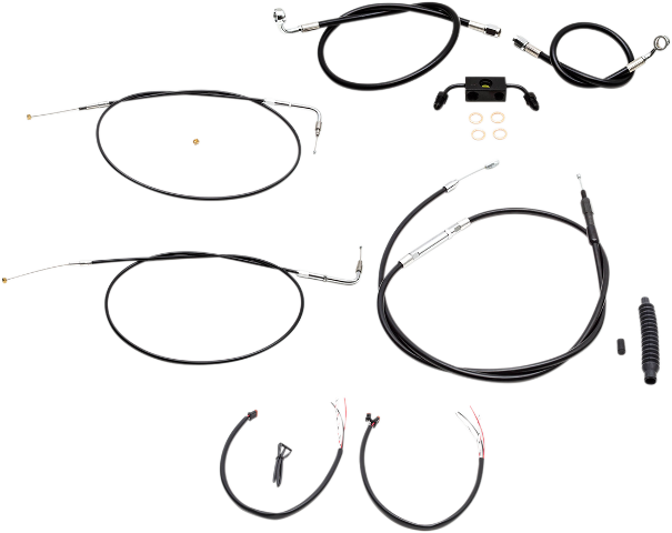 La Choppers ABS Ape Hanger Handlebar Black Cable Kit 2014-2022 Harley Sportster
