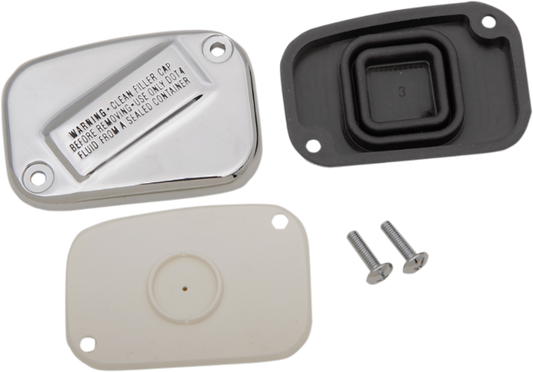 Drag Specialties Chrome Front Master Cylinder Cover Kit 2015-2024 Harley Softail