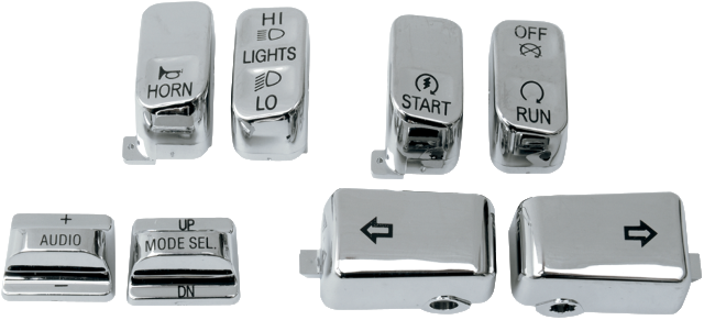 Drag Specialties 8 Piece Chrome Switch Covers fits 1996-13 Harley Davidson FLHT