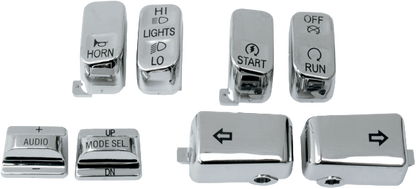 Drag Specialties 8 Piece Chrome Switch Covers fits 1996-13 Harley Davidson FLHT