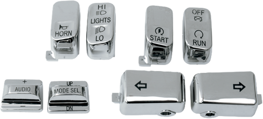 Drag Specialties 8 Piece Chrome Switch Covers fits 1996-13 Harley Davidson FLHT