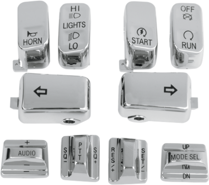 Drag Specialties Chrome Switch Covers for 1996-2013 Harley Touring Softail Dyna