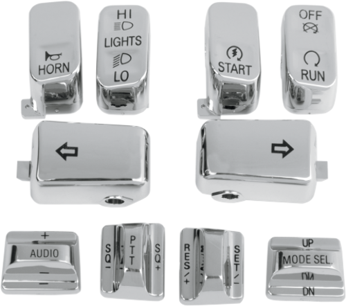 Drag Specialties Chrome Switch Covers for 1996-2013 Harley Touring Softail Dyna