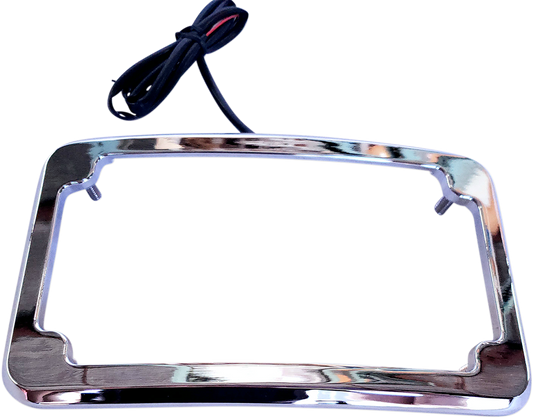 Cycle Visions Chrome Universal Motorcycle Lighted License Plate Frame Harley