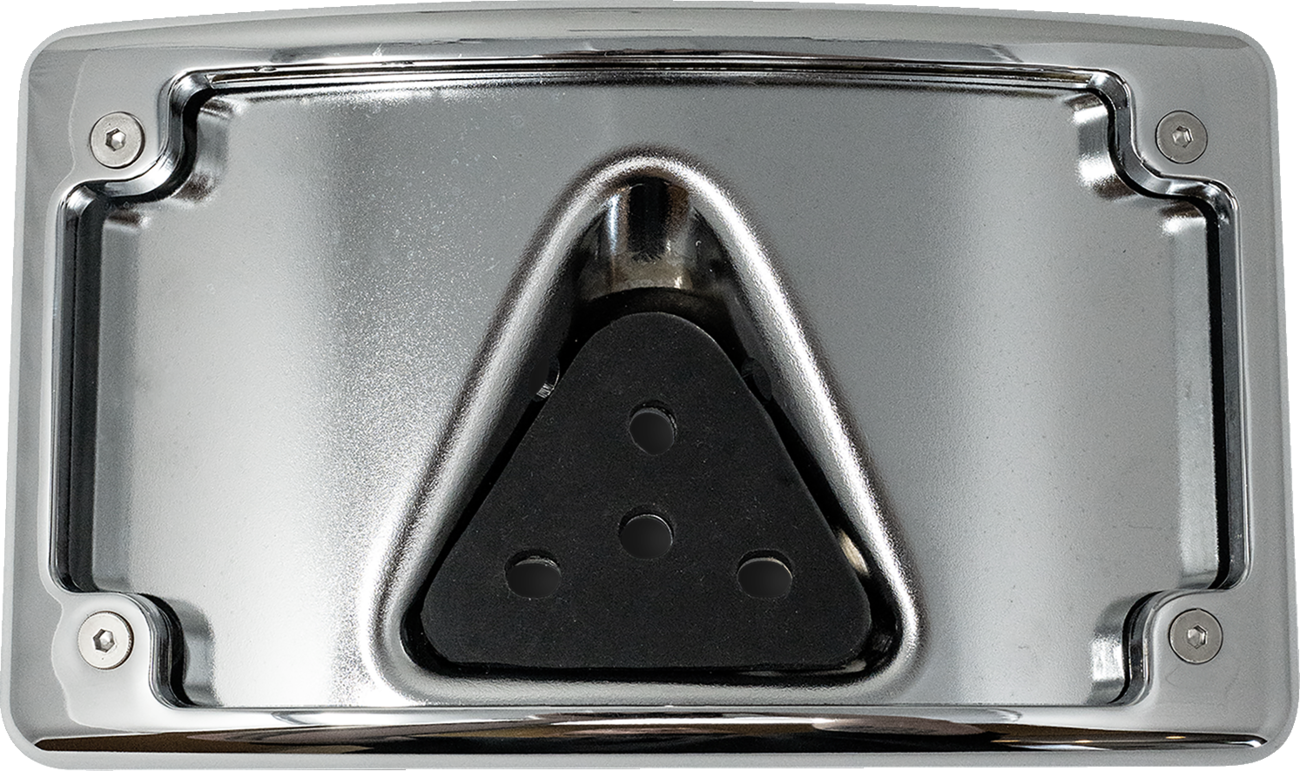 Kodlin Curved Chrome 3-Hole LED Laydown License Plate Kit for Harley Davidson