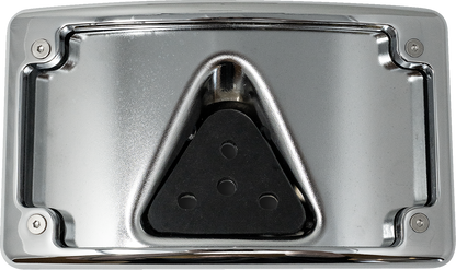 Kodlin Curved Chrome 3-Hole LED Laydown License Plate Kit for Harley Davidson