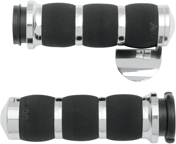 Avon Chrome Cushion TBW Hand Grips for 2008-2024 Harley Dyna Touring FLHX FLHT