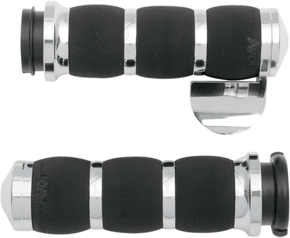 Avon Chrome Cushion TBW Hand Grips for 2008-2024 Harley Dyna Touring FLHX FLHT