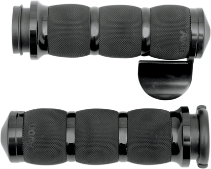Avon Black Cushion TBW Handlebar Hand Grips 2008-2024 Harley Dyna Touring FLHX