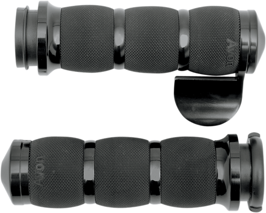 Avon Black Cushion TBW Handlebar Hand Grips 2008-2024 Harley Dyna Touring FLHX