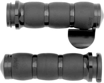 Avon Velvet Air Black 1" TBW Palm Rest Hand Grips fits 2008-2024 Harley Models
