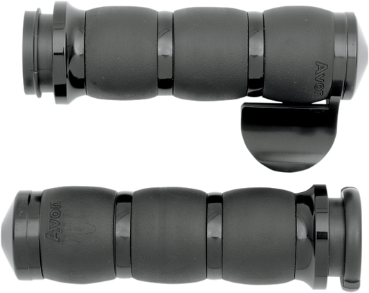Avon Velvet Air Black 1" TBW Palm Rest Hand Grips fits 2008-2024 Harley Models