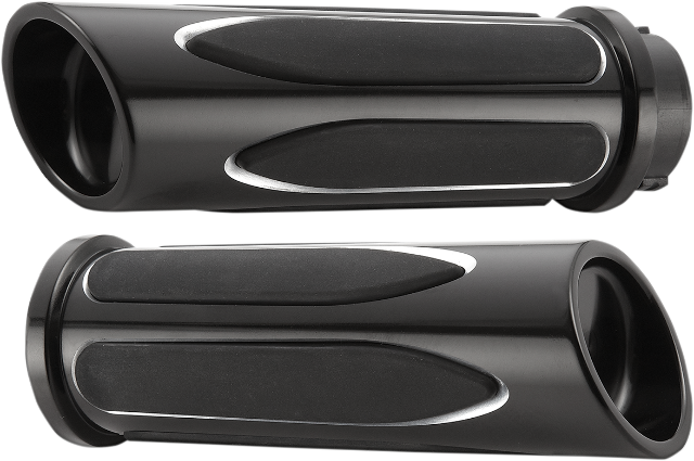 Arlen Ness Black Comfort Deep Cut Grips for 2008-24 Harley Touring Softail Dyna