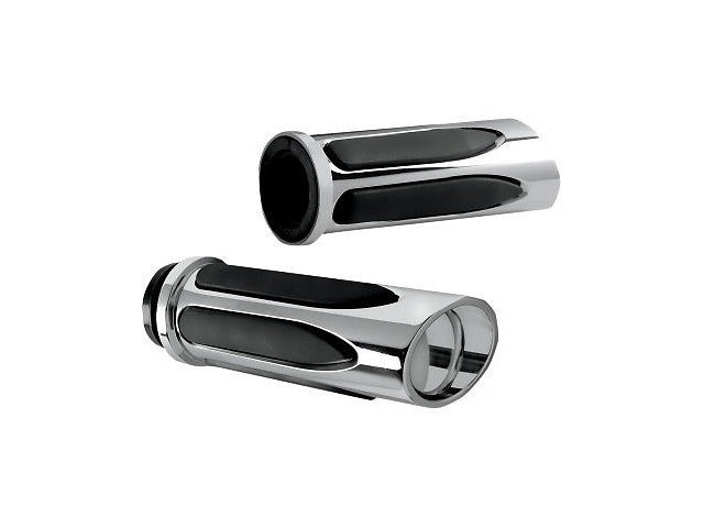 Arlen Ness TBW Chrome Comfort Deep Cut Hand Grips fits  2008-2024 Harley Davidson