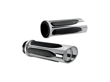 Arlen Ness TBW Chrome Comfort Deep Cut Hand Grips fits  2008-2024 Harley Davidson