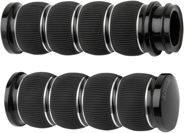 Arlen Ness Black TBW Ring Leader Hand Grips for 2008-2024 Harley Touring Softail