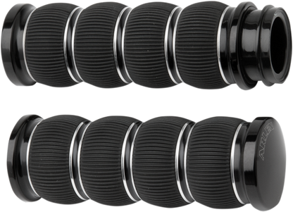 Arlen Ness Black TBW Ring Leader Hand Grips for 2008-2025 Harley Touring Softail