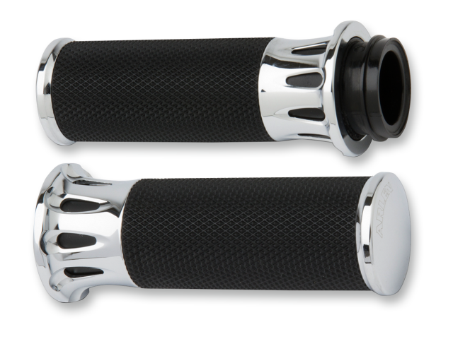 Arlen Ness Fusion Deep Cut TBW Hand Grips fits 2008-2024 Harley Davidson Models
