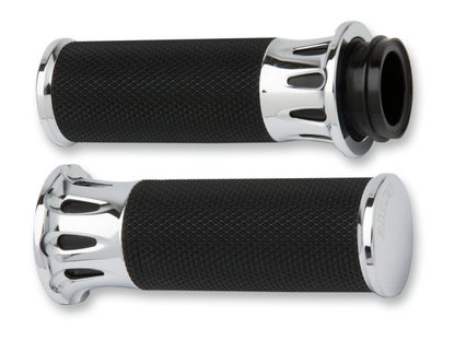 Arlen Ness Fusion Deep Cut TBW Hand Grips fits 2008-2024 Harley Davidson Models
