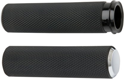Arlen Ness Chrome Knurled Fusion Hand Grips TBW fits 2008-2024 Harley Touring