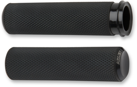 Arlen Ness Black Knurled Hand Grips Throttle By Wire for 2008-24 Harley Touring