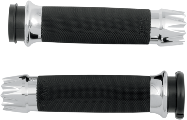Avon Excalibur Chrome TBW Hand Grips 2008-2024 Harley Davidson Touring FLHT FLHX