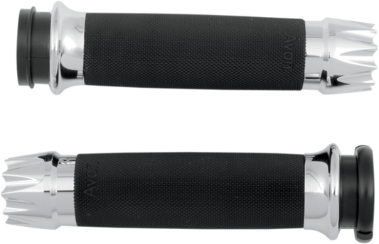 Avon Excalibur Chrome TBW Hand Grips 2008-2024 Harley Davidson Touring FLHT FLHX