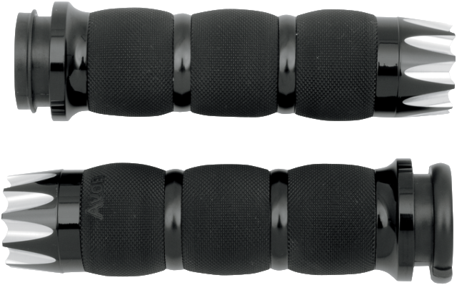 Avon Excalibur Black TBW Air Cushion Hand Grips for 2008-2024 Harley Davidson