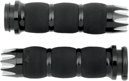 Avon Excalibur Black TBW Air Cushion Hand Grips for 2008-2024 Harley Davidson