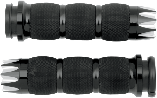 Avon Excalibur Black TBW Air Cushion Hand Grips for 2008-2024 Harley Davidson
