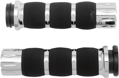 Avon Chrome TBW Rival Handlebar Hand Grips 2008-2024 Harley Touring Dyna FLHX