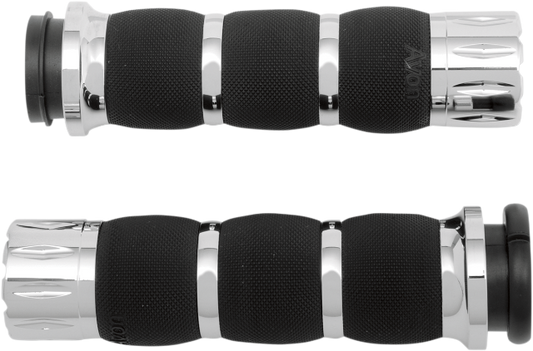 Avon Chrome TBW Rival Handlebar Hand Grips 2008-2024 Harley Touring Dyna FLHX