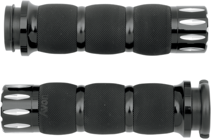 Avon Black TBW Rival Handlebar Hand Grips 2008-2024 Harley Dyna Touring FLHX