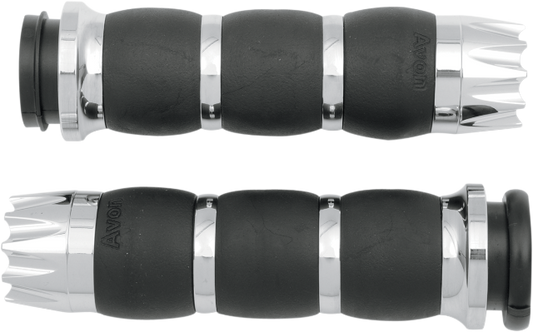 Avon Chrome Excalibur TBW Handlebar Hand Grips 2008-2024 Harley Touring FLHX