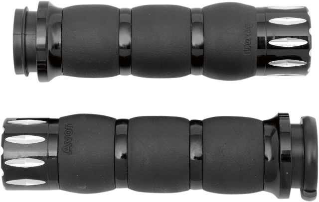 Avon Black Rival TBW Handlebar Hand Grips 2008-2024 Harley Touring FLHX FLSTF