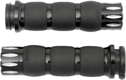 Avon Black Rival TBW Handlebar Hand Grips 2008-2024 Harley Touring FLHX FLSTF