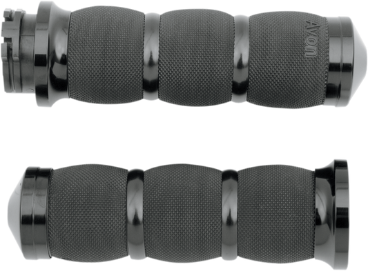 Avon Black 1" Cushion Cable Handlebar Hand Grips 1980-2022 Harley Davidson