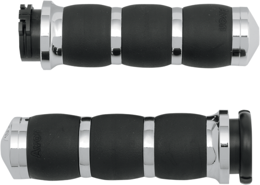 Avon Chrome Velvet Air Cable Handlebar Hand Grips for 1980-2022 Harley Davidson