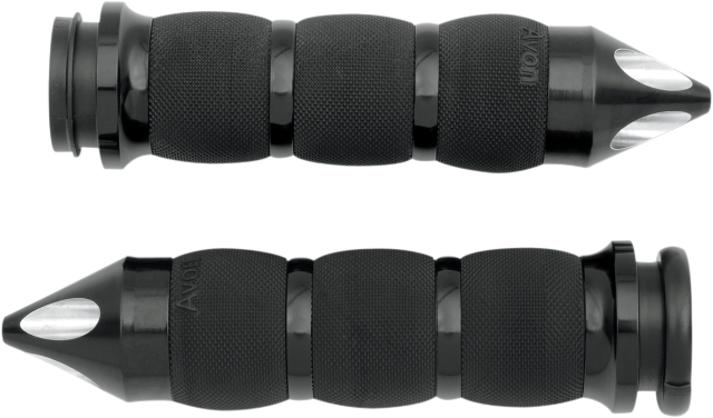 Avon Black TBW Air Spike Handlebar Hand Grips for 2008-2024 Harley Dyna Touring